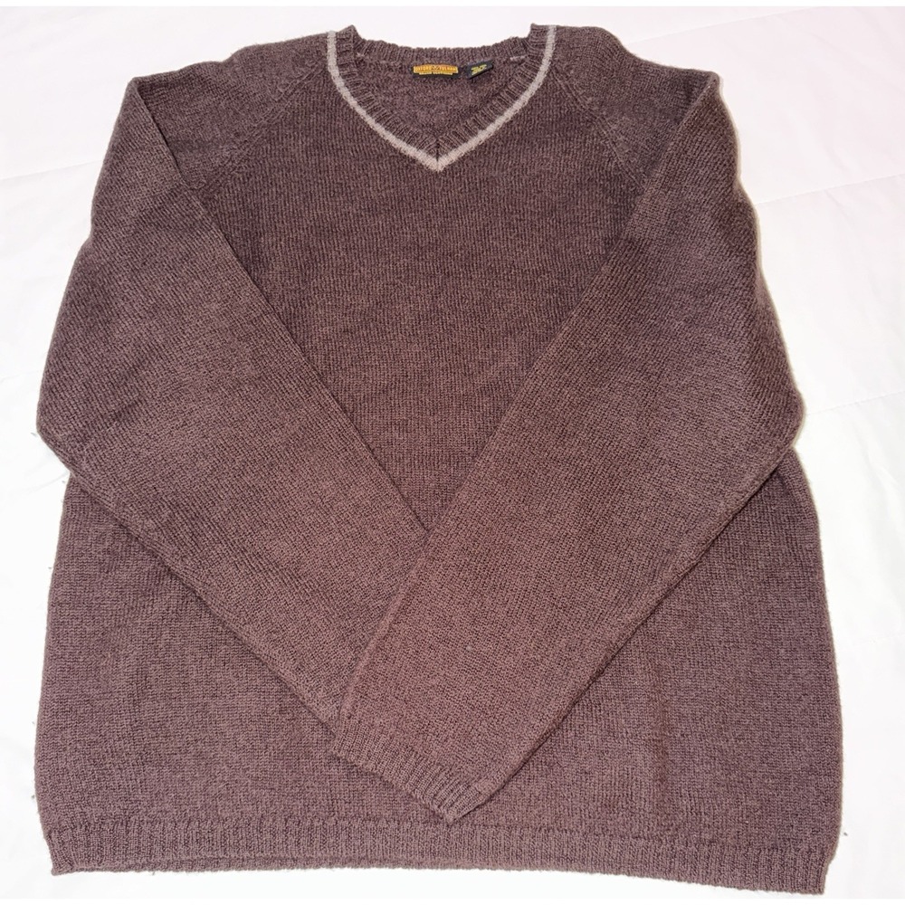 VTG Oxford Fulham Wool Pullover Men Extra Large Brown Sweater - Picture 2 of 6